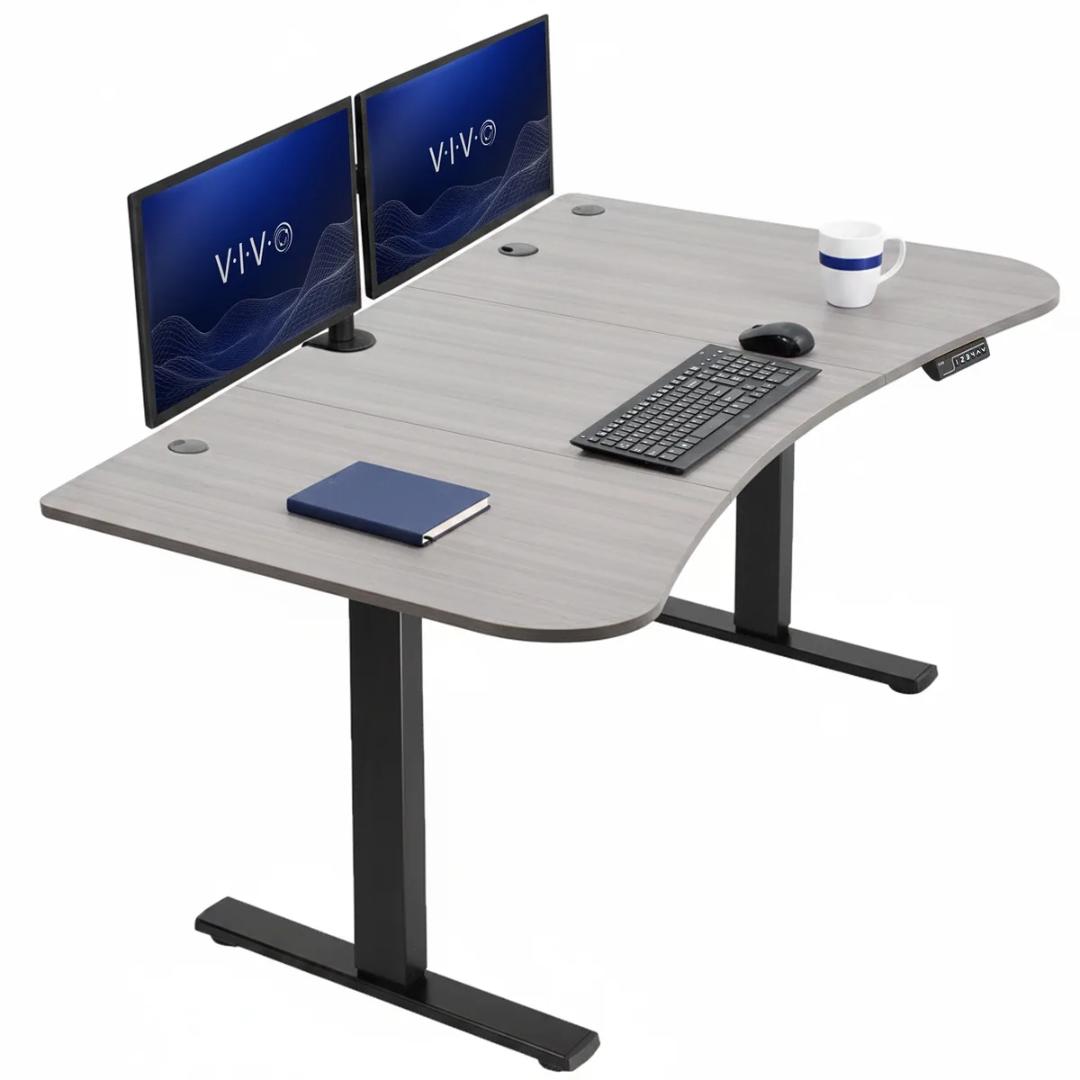 VIVO VIVO Electric 63 x 32 Standing Desk Dark Gray Top Black Frame — product photo