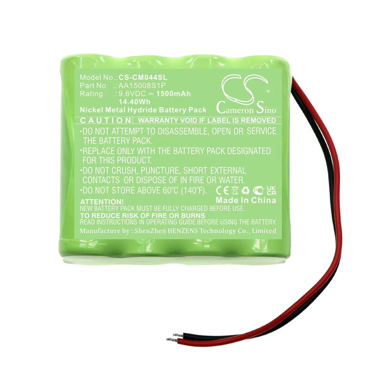  Cameron Sino AA15008S1P 1500mAh 9.6V standard battery — product photo