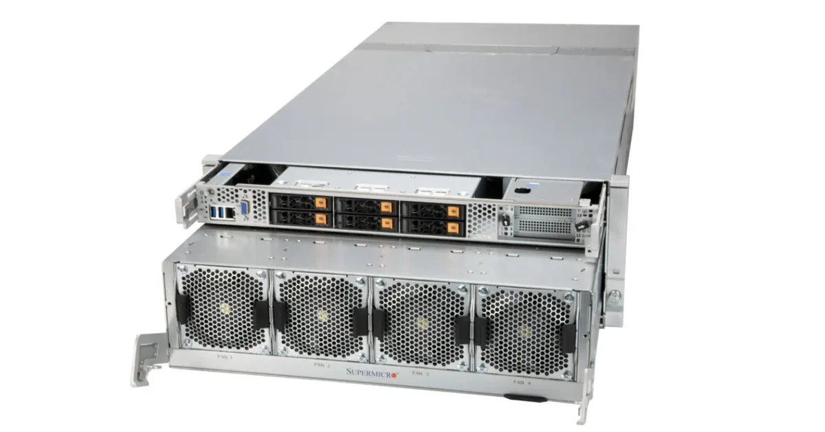 Supermicro Supermicro AS-4124GO-NART-OTO-1 rack server dual EPYC 7543 32-core 1 TB DDR4 960GB M.2 8 HGX A100 80GB GPU — product photo