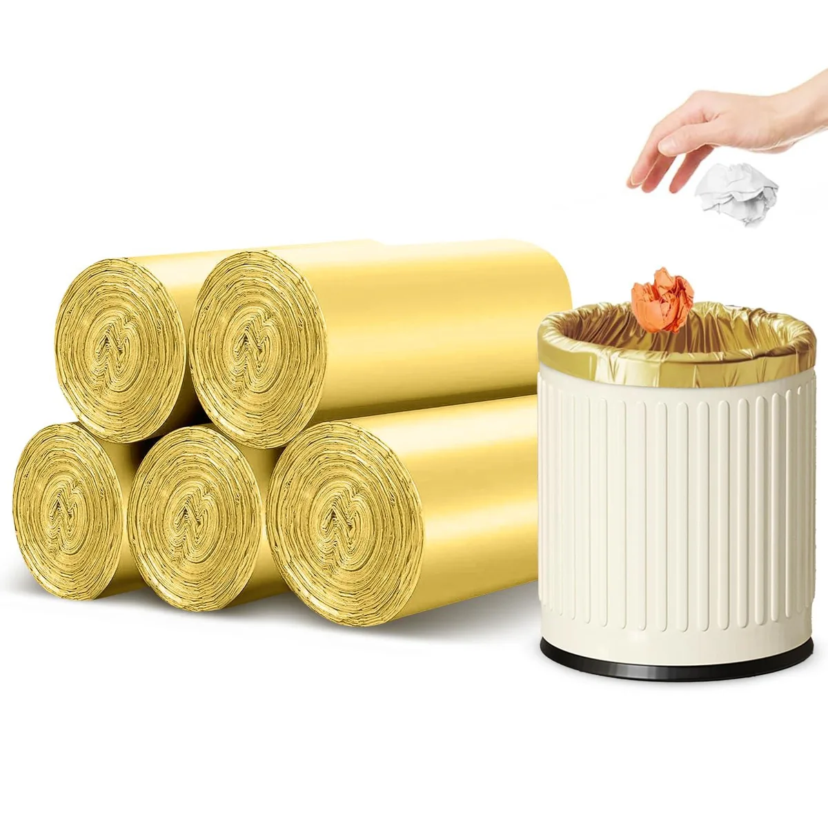  IDEMAYA 2.6 gal Garbage Bags, 100 Count, Dark Goldenrod (i-88969) — product photo