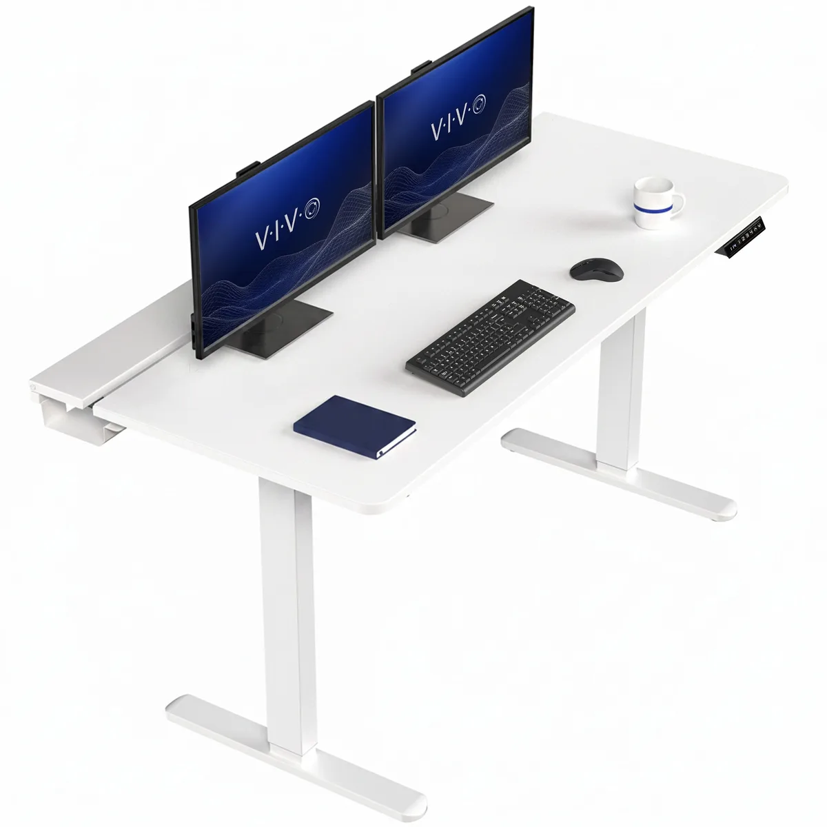 VIVO VIVO Electric Desk 60" x 30" White Frame White Top — product photo