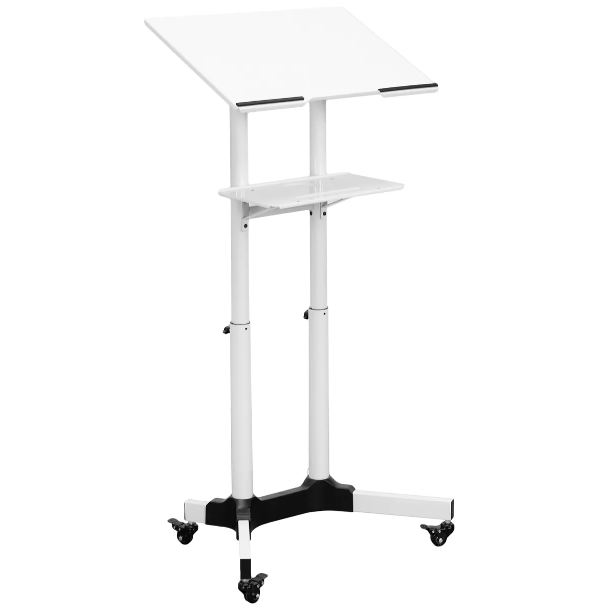 VIVO VIVO White Mobile 24" Adjustable Rolling Podium Lectern — product photo