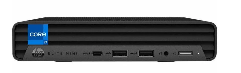 HP HP EliteDesk 800 G9 Mini desktop PC, Core i7-12700T, 16GB DDR5, 1TB NVMe, Windows 11 Pro, Black — product photo