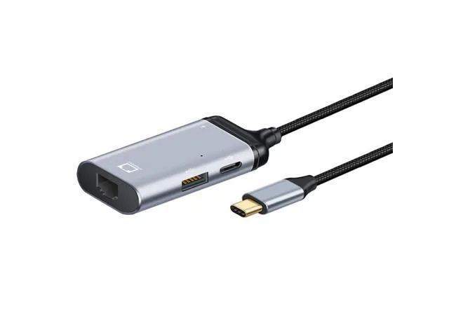 Compact USB-C 3.1 adapter with Gigabit Ethernet port and PD power pass-through