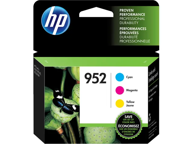 HP HP 952 N9K27AN#140 Ink Cartridges (Genuine Brands) 3-Pack Cyan Magenta Yellow 700 Pages — product photo