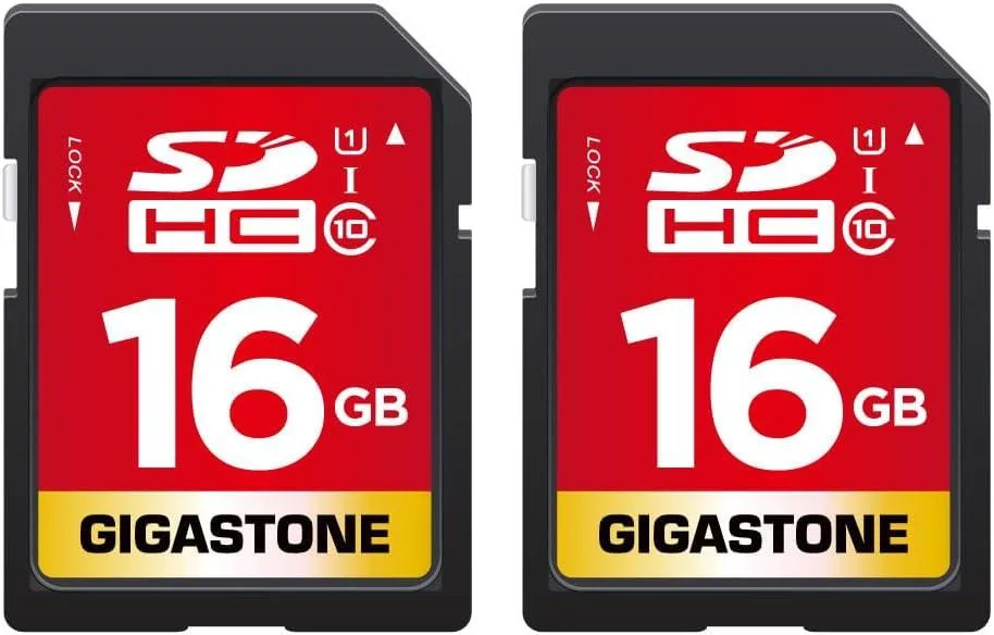 Gigastone Corporation Gigastone Corporation 16GB SDHC Memory Card 2 Pack Premium Series Class 10 U1 UHS-I 80MB/s — product photo