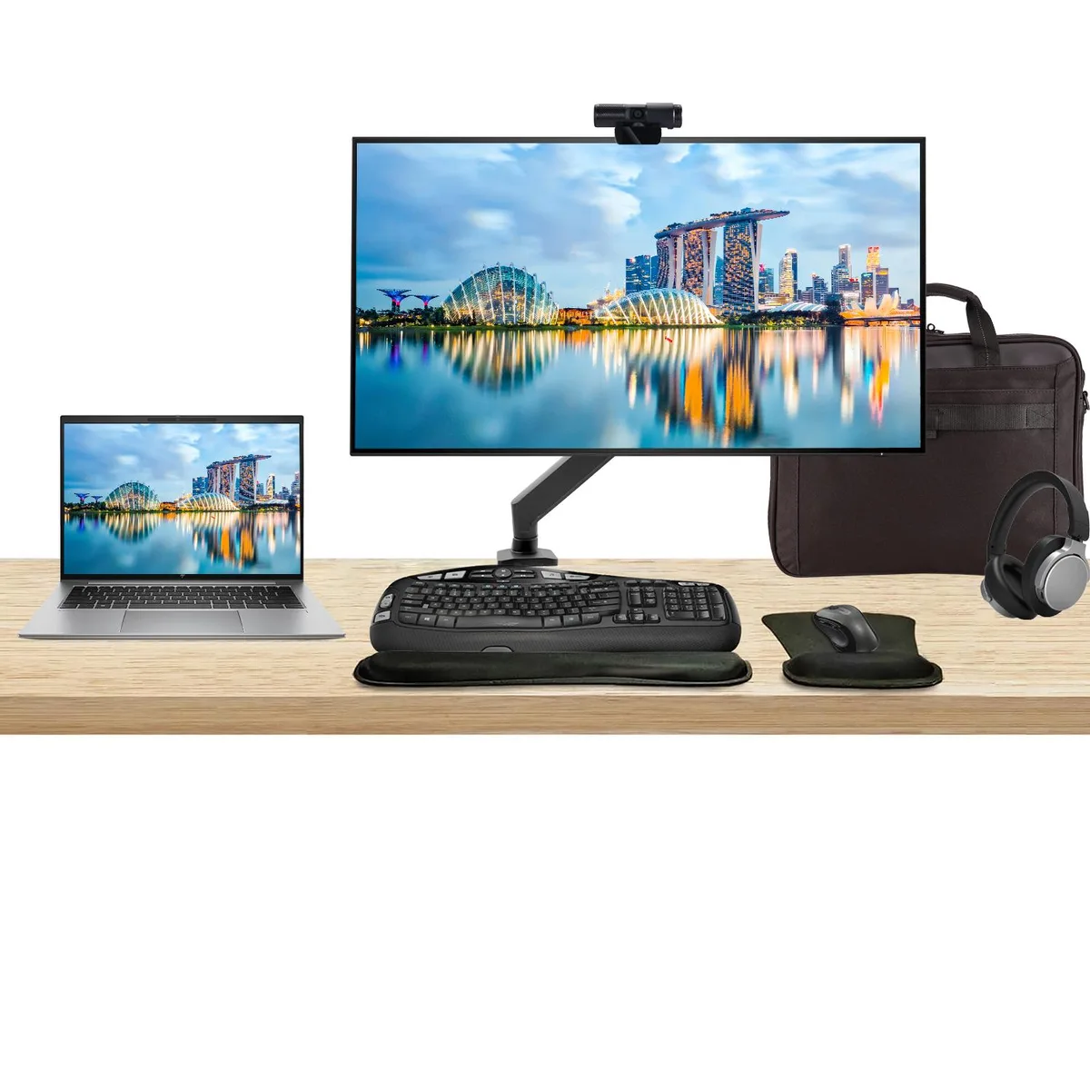 HP HP ZBook Firefly G10 14" Touchscreen Ryzen 9 Pro 32GB 512GB + Z32k 32" 4K Monitor Bundle — product photo