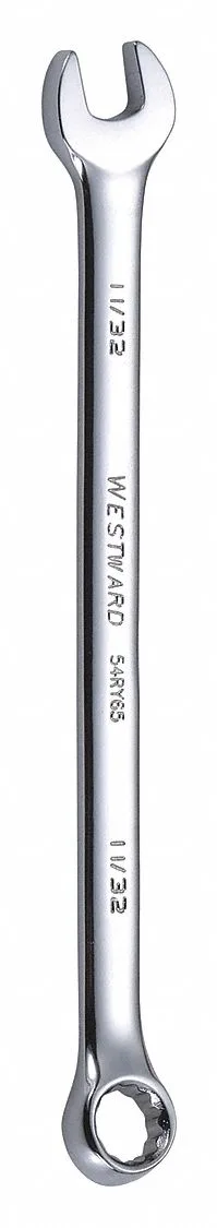 Westward 11/32 inch SAE combination wrench full polish chrome finish