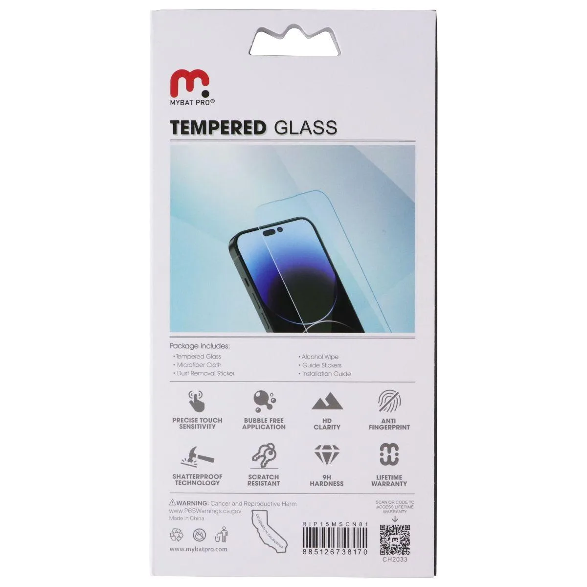 MYBAT PRO MYBAT PRO Tempered Glass Screen Protector for iPhone 15 Plus — product photo