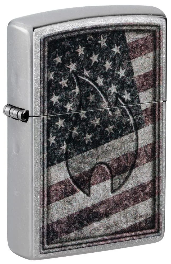 Silver Zippo lighter, slim rectangular shape, brushed metal finish