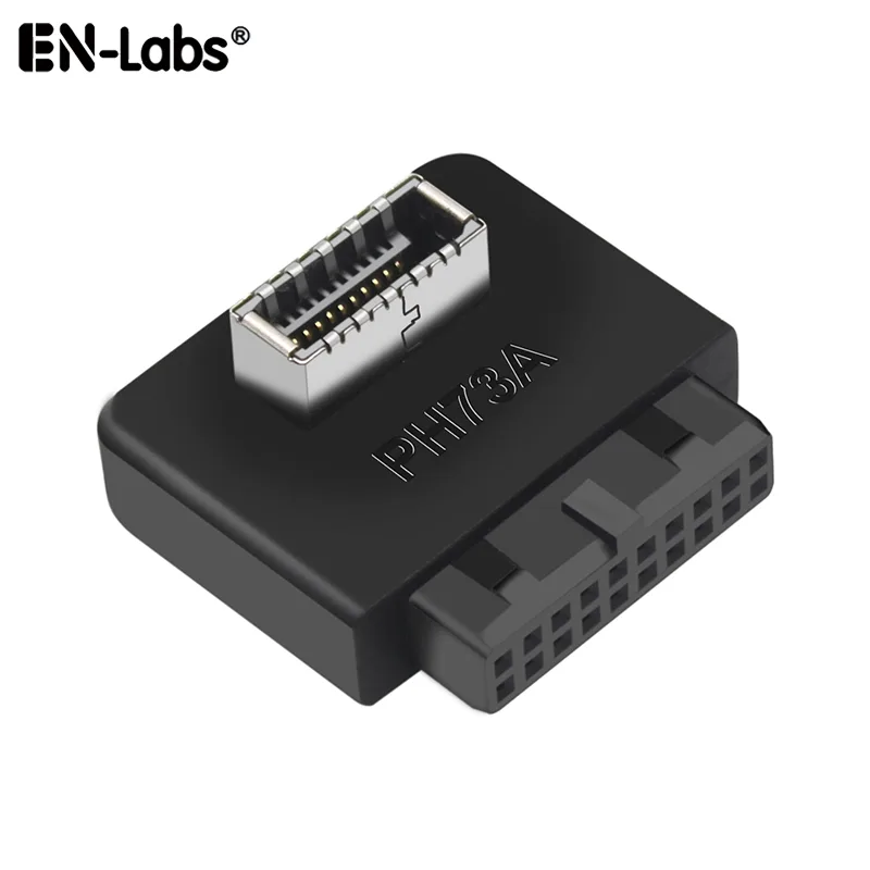 EN-Labs EN-Labs USB 3.0/3.1 Gen 2 IDC 20-pin to USB 3.1/3.2 Type-E A-Key adapter 90-degree — product photo