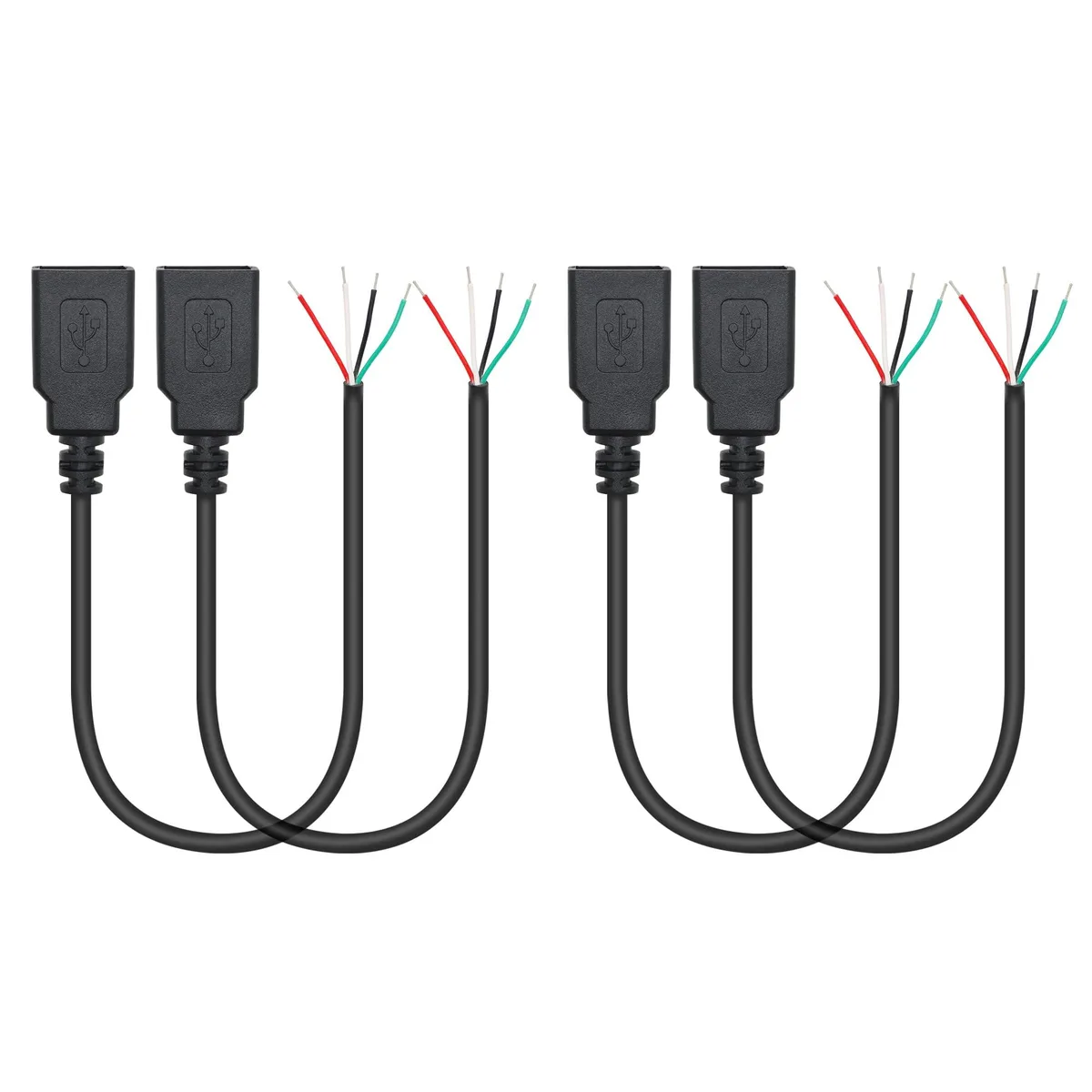 Vszerda Vszerda USB A Female to 4 Pin Bare Wire 4-Pack 11in 24AWG 480Mbps — product photo