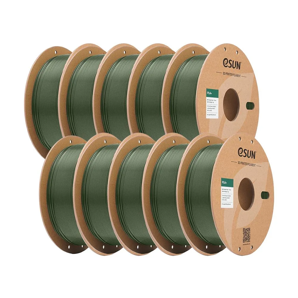 eSUN eSUN PLA+ Filament 1.75mm Olive Green 10 Rolls 1KG — product photo