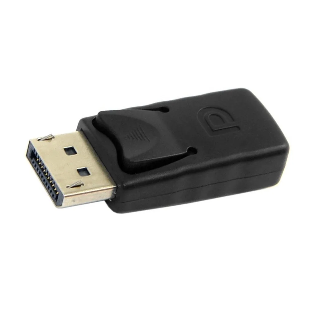 Compact black DisplayPort dummy plug with gold contacts