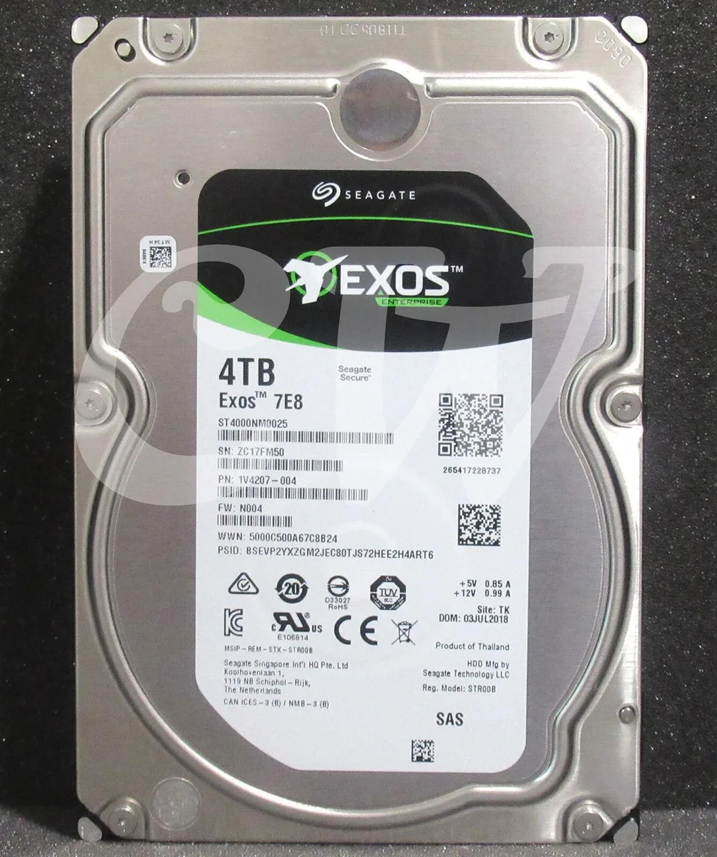 Seagate Seagate EXOS 7E8 ST4000NM0025 4TB 7200RPM SAS 12Gbps 128MB 3.5in internal hard drive — product photo