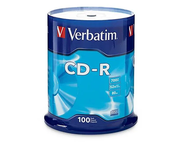 VERBATIM VERBATIM 94554 700MB 52X CD-R 100 Packs blu-ray media — product photo