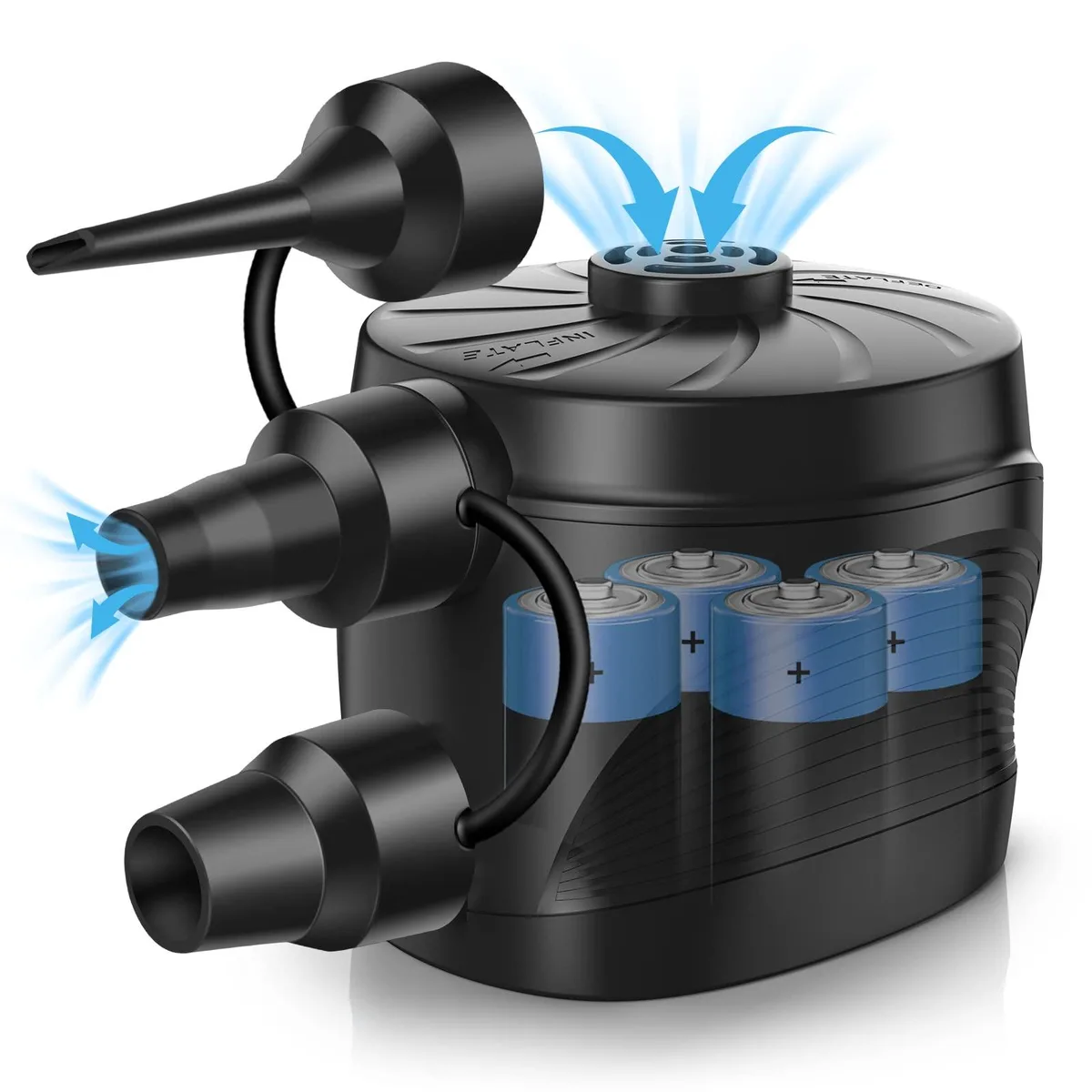  HUGERSTONE HG002 Battery Air Pump Black 260 L/min 0.44 PSI — product photo