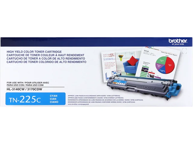 Brother Brother TN225C High Yield Cyan Toner Cartridge 2200 Pages toner cartridges (genuine brands) — product photo