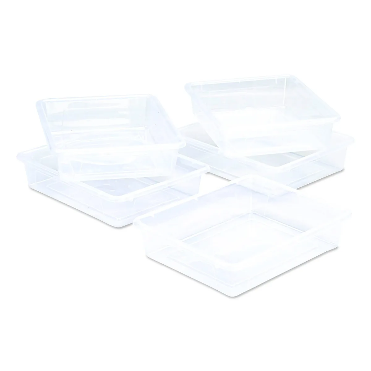 Storex Storex Storage Tray Flat 1.69 gal 10.65" x 13.17" x 2.96" Translucent 5/Pack 62565 — product photo