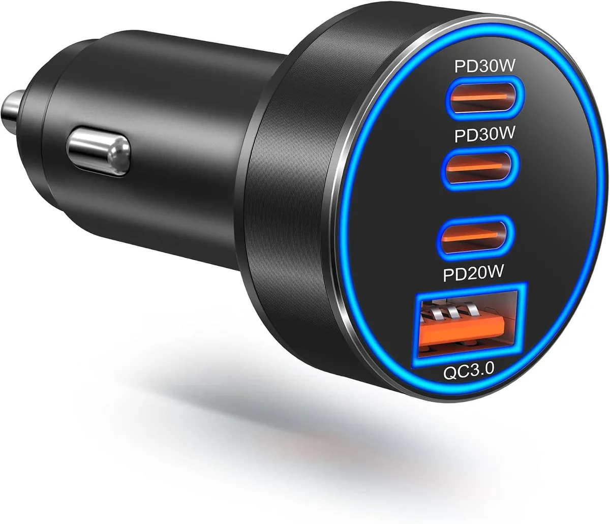 Hamzan Hamzan 98W 4-Port USB-C Car Charger 12-24V Black — product photo