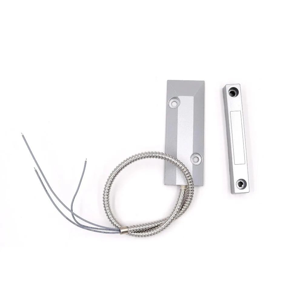 Zinc alloy door sensor with steel goose-neck cable and screw mount