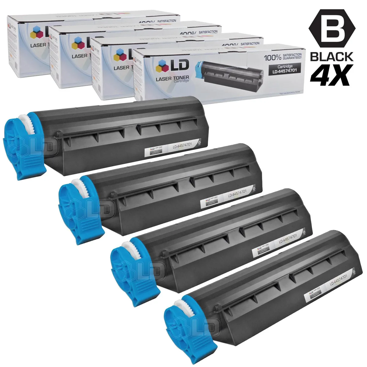 LD Products LD Products 44574701 Black Toner Cartridges 4-Pack — product photo