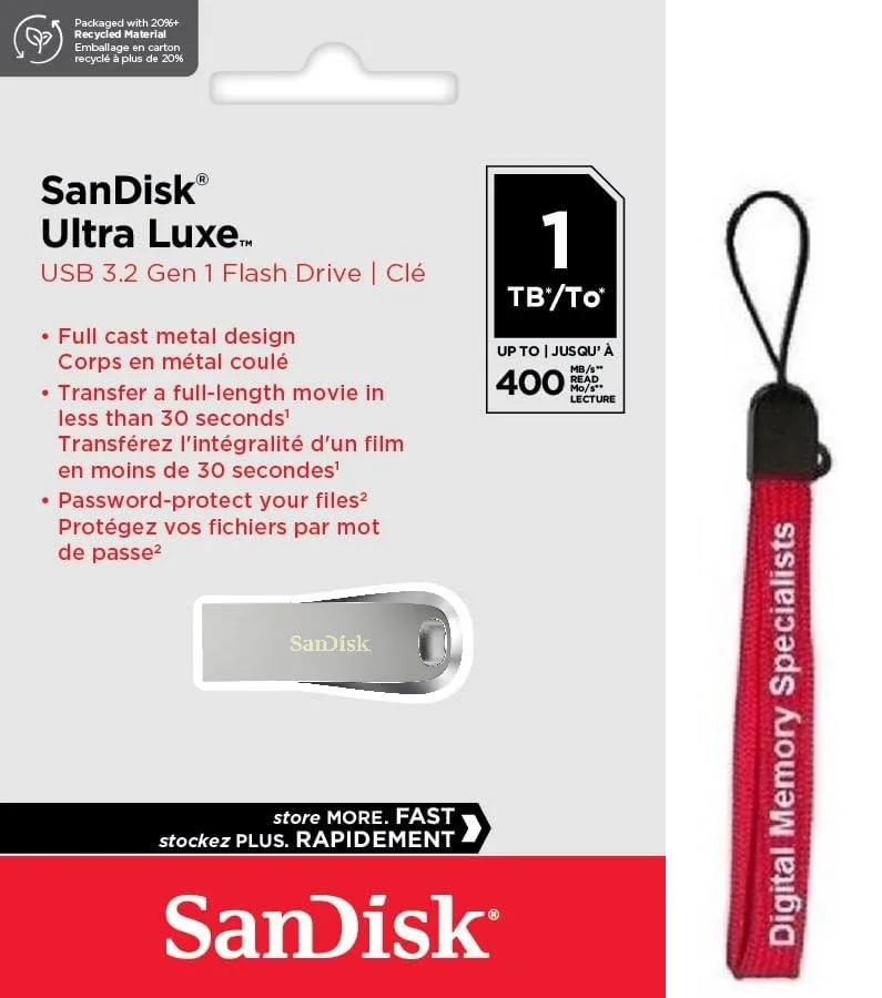 SanDisk SanDisk Ultra Luxe USB 3.2 Gen 1 1TB flash drive 400MB/s SDCZ74-1T00-G46 — product photo