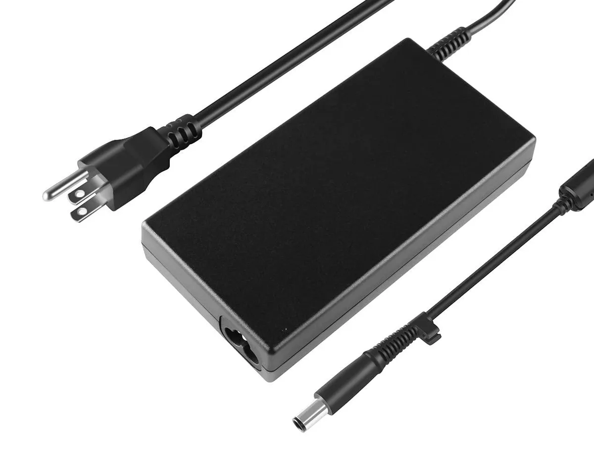 Black rectangular power adapter with US plug and 7.4×5.0mm connector