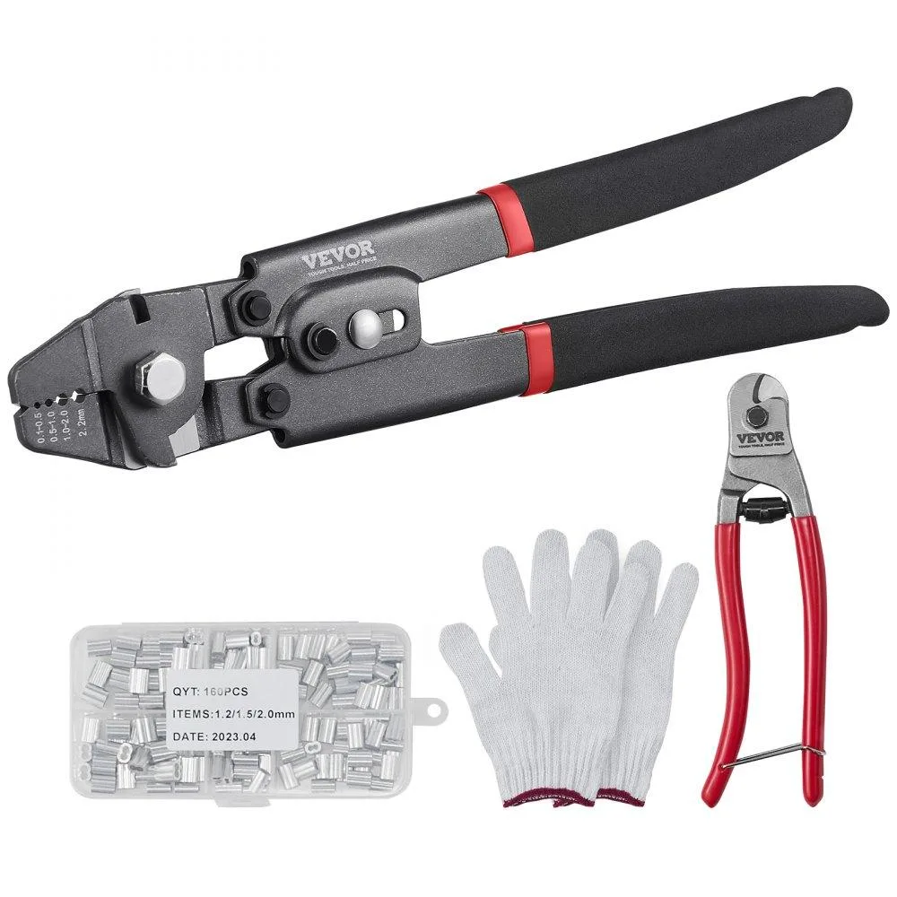 VEVOR VEVOR Wire Rope Crimping Tool Kit 160pcs 2.2mm — product photo