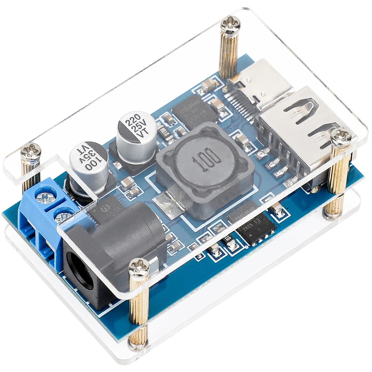 KEHIPI KEHIPI 200405 Blue Pro+ DC-DC Buck Converter 8.2-32V to 3-20V 4.8A USB-C Power Adapter — product photo