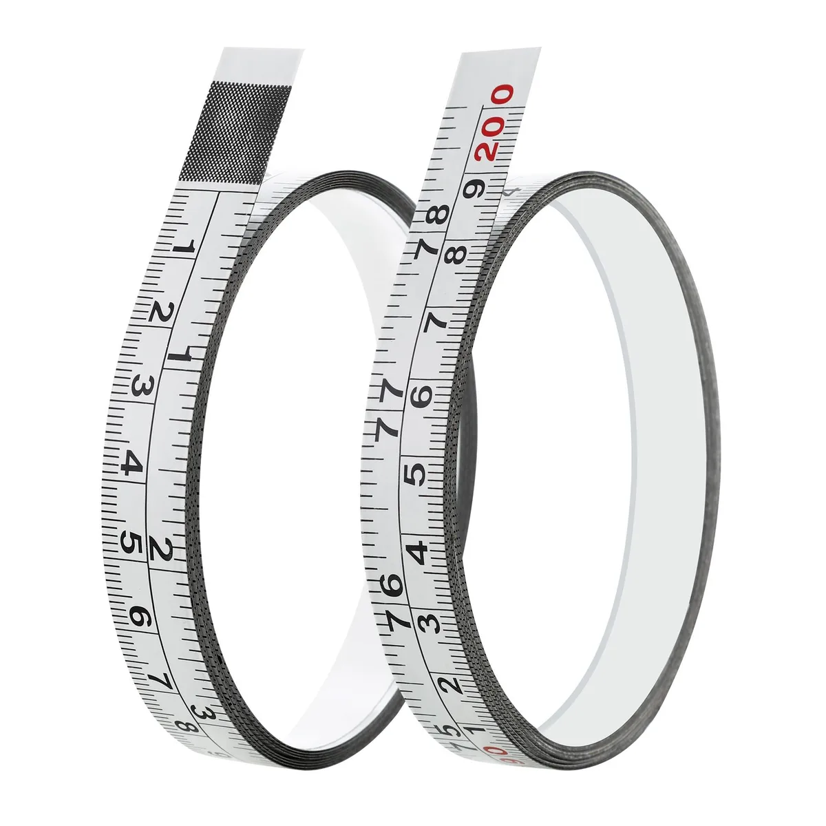 2 Packs 1/2-Inch Self-Adhesive Measuring Tape 78 Inch 200cm White — product photo