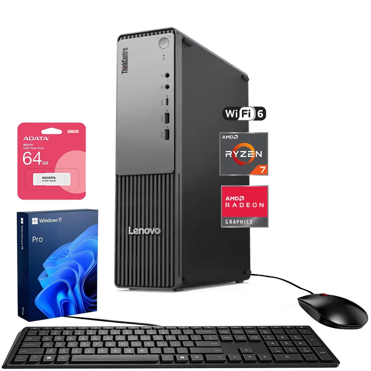 Lenovo Lenovo ThinkCentre Neo 55s desktop PC AMD Ryzen 7 250 16GB DDR5 512GB SSD — product photo