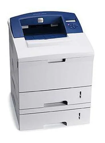 White rectangular mono laser printer with paper trays and control panel