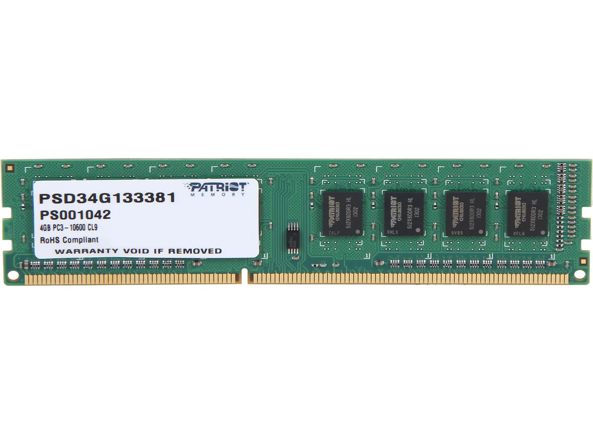 Patriot Memory Patriot Memory PSD34G133381 4GB DDR3 1333 desktop RAM — product photo