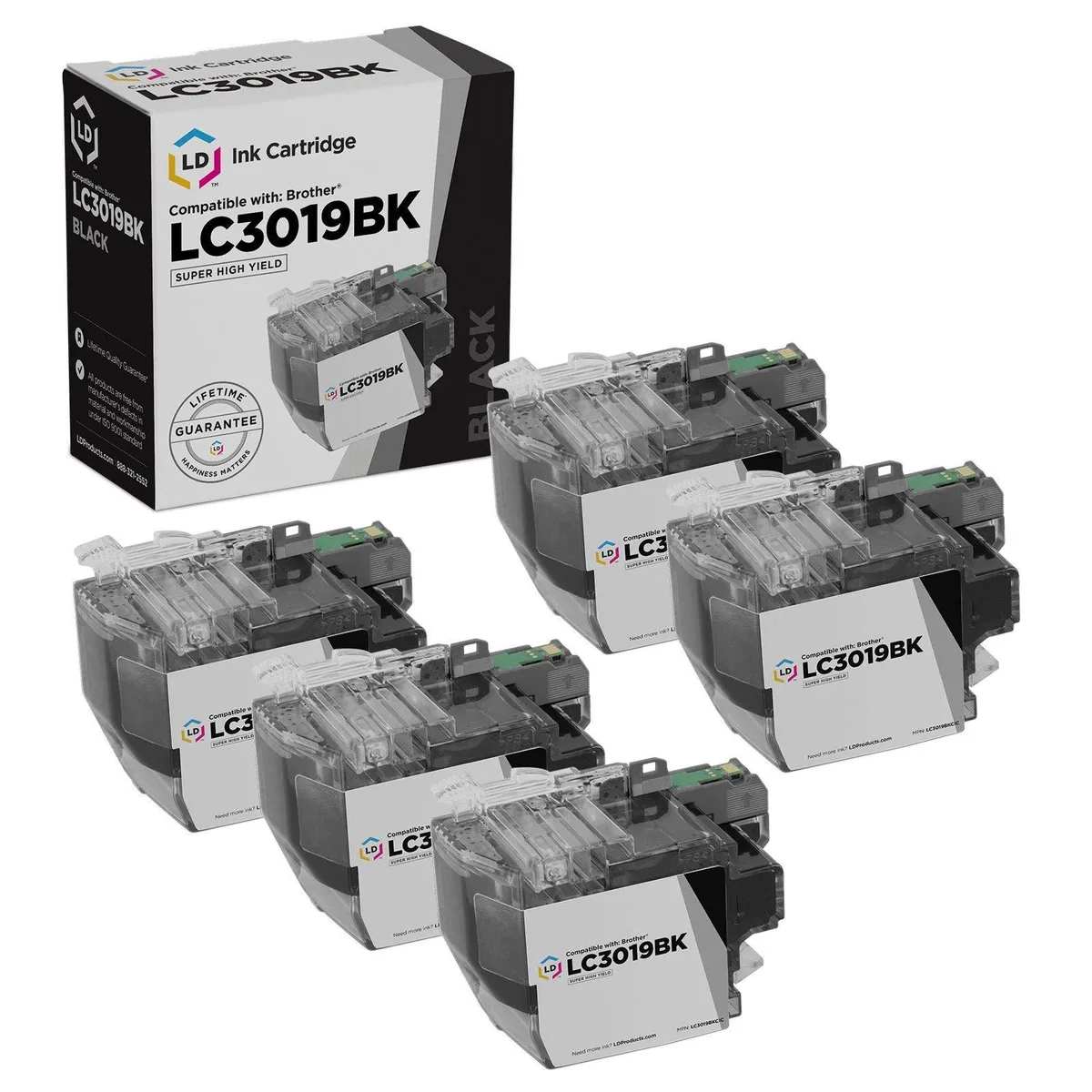 LD Products LD Products LC3019BK Super High Yield Black Ink Cartridge 5-Pack 3000 Pages — product photo