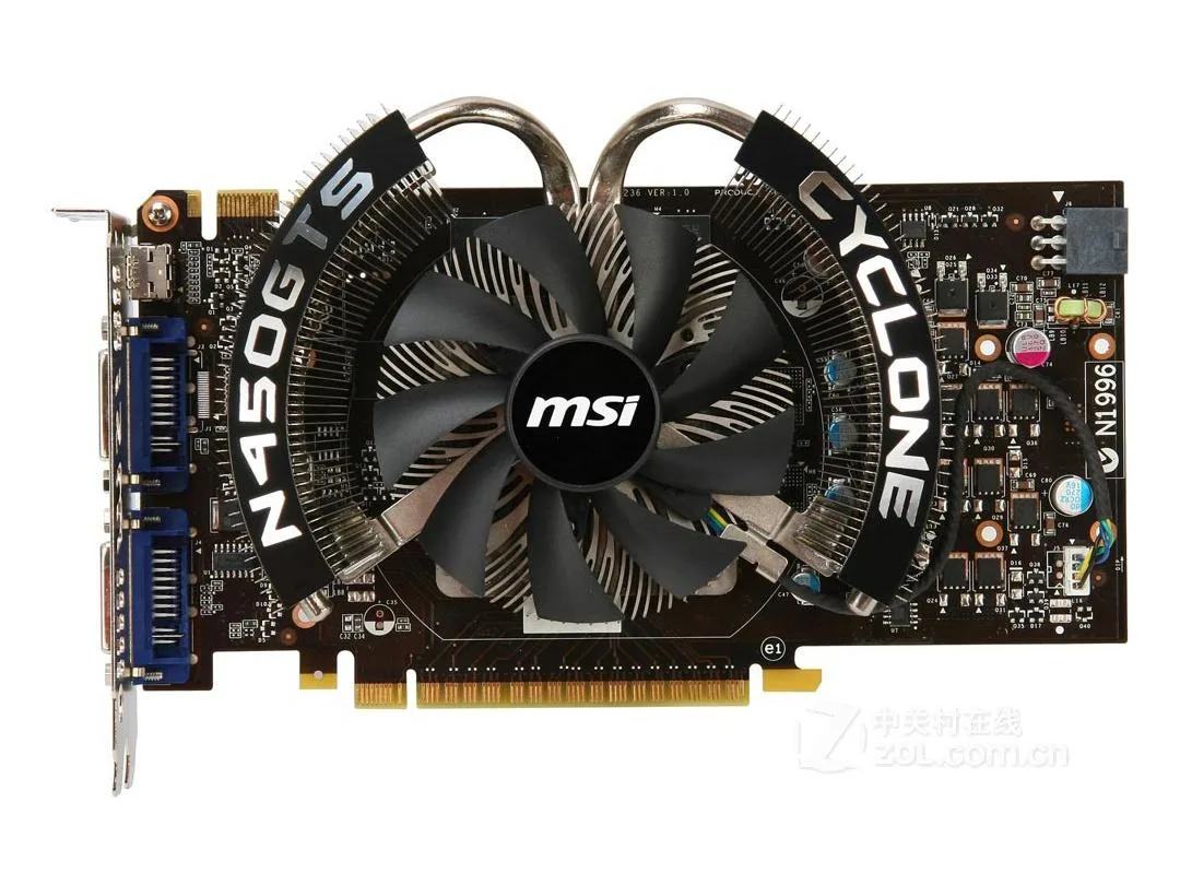 MSI MSI N450GTS Cyclone 1G D5-OC graphics card — product photo
