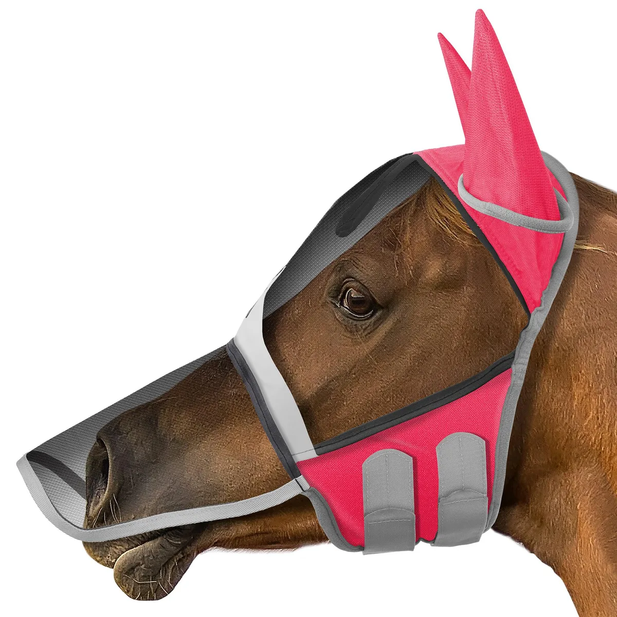 Smithbuilt Smithbuilt Comfort Fly Mask with Ears and Long Nose, Pink, Pony — product photo