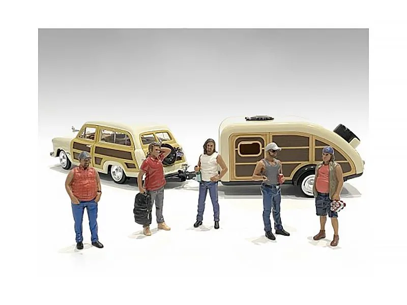 American Diorama American Diorama "Campers" 5 Piece Figure Set 1/18 Scale — product photo