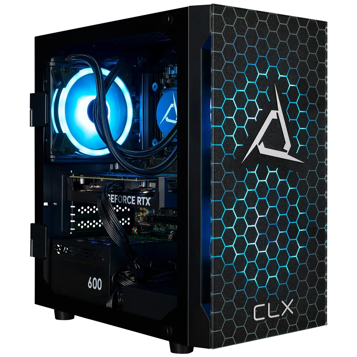 CLX Gaming CLX Gaming TGMSETRTA4706BM gaming PC Ryzen 5 9600X 32GB DDR5 RTX 4060 1TB NVMe — product photo
