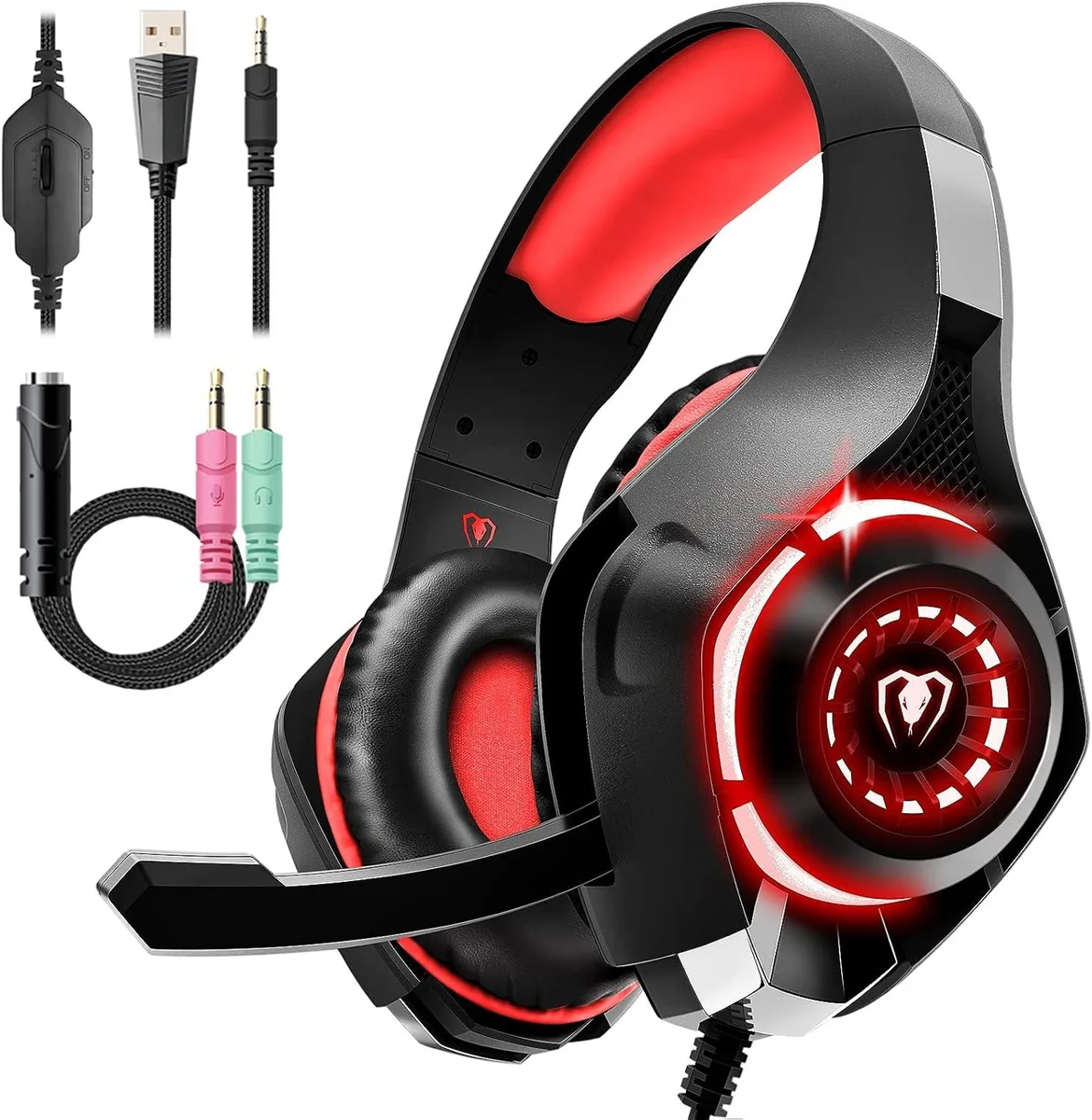 BFKK BFKK Gaming Headset White 50mm 3.5mm .5lb — product photo