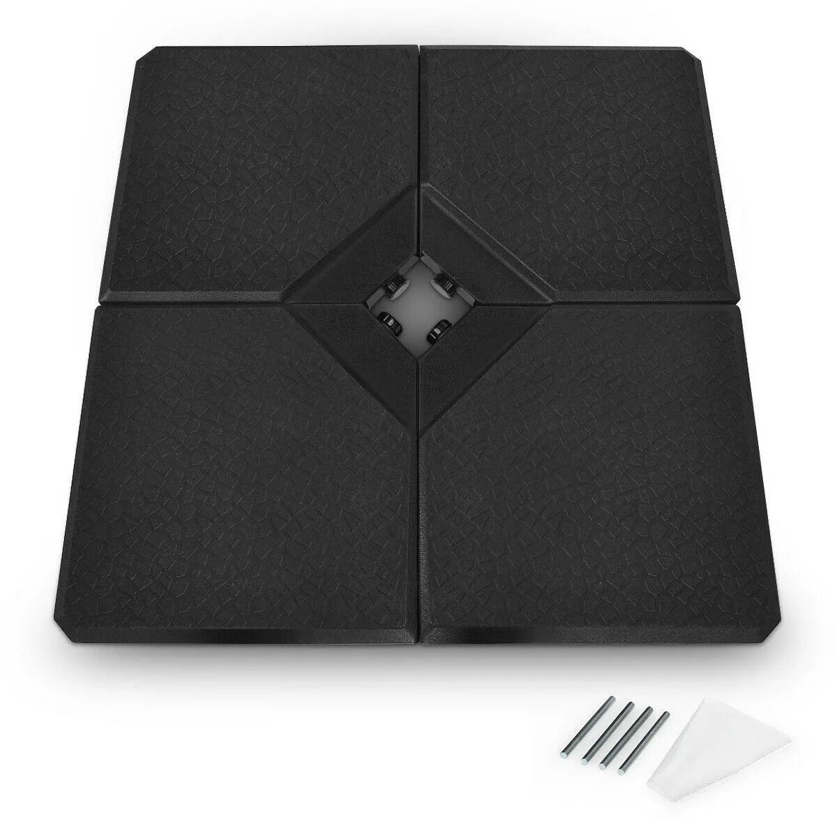 SlickBlue SlickBlue 4-Piece Square Fillable Umbrella Base Set with Handle and Funnel, Black — product photo