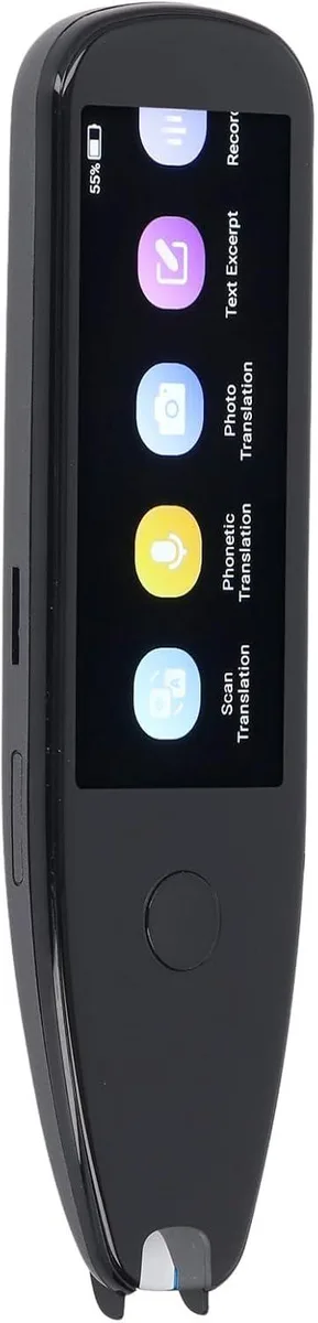 White scanning translator pen with 4 inch touchscreen