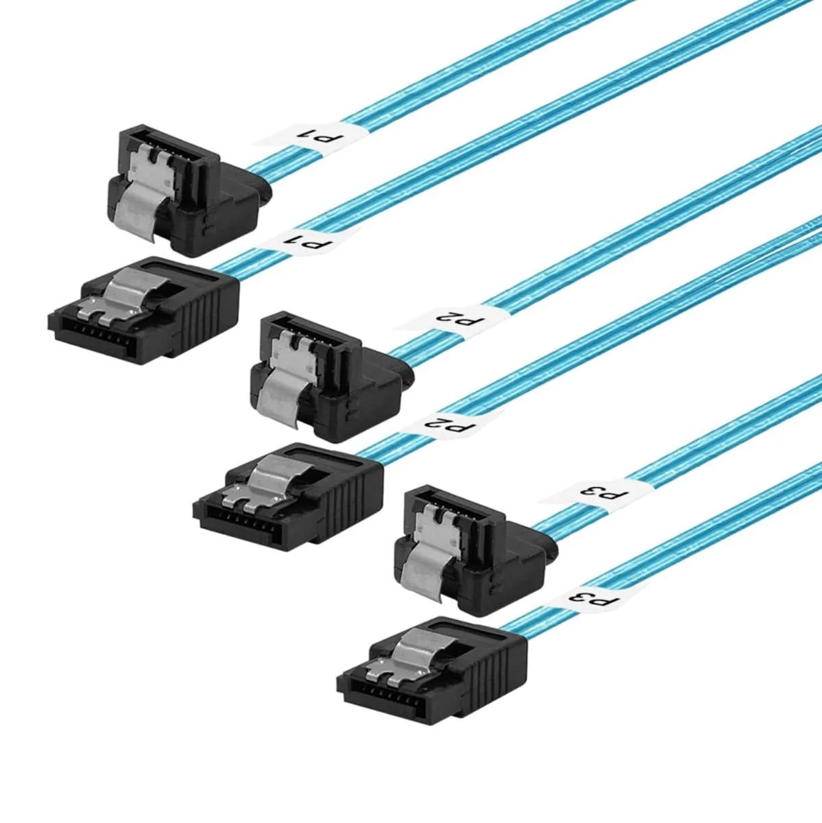 Vszerda Vszerda SATA cable 12 in 3-pack 90-degree blue .3 m — product photo