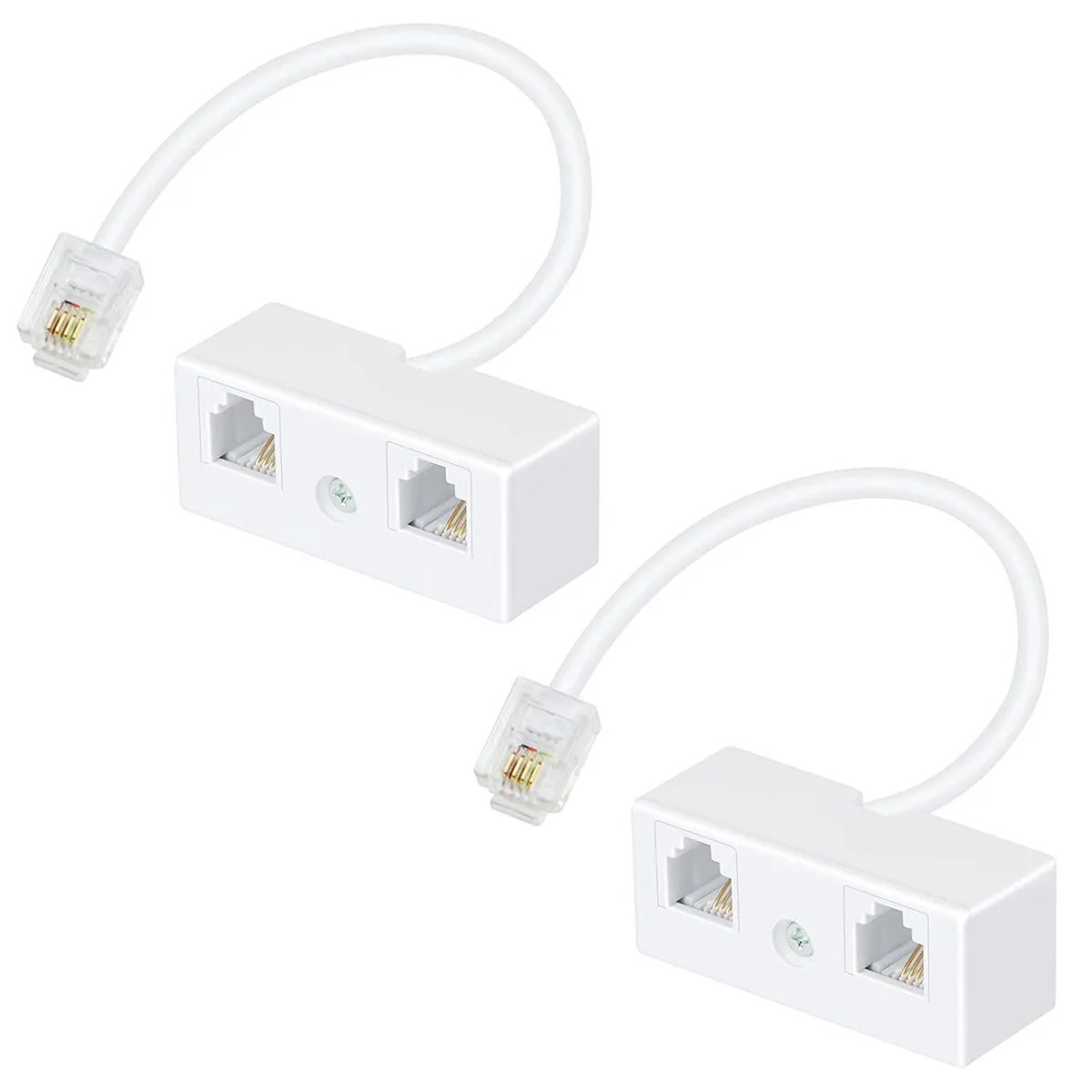 EVESKY EVESKY RJ11 6P4C 1 Male to 2 Female Splitter 2 Pack 20cm — product photo