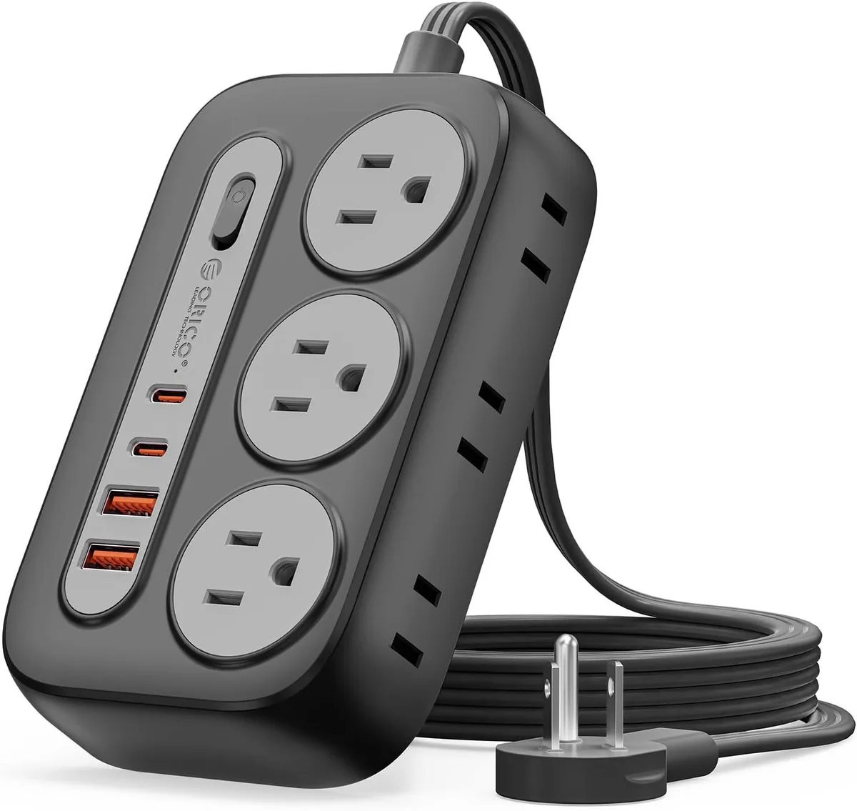 Orico Orico OG-6A2U2C-US-PRO power strip 6 AC 2 USB-A 2 USB-C 5 ft — product photo