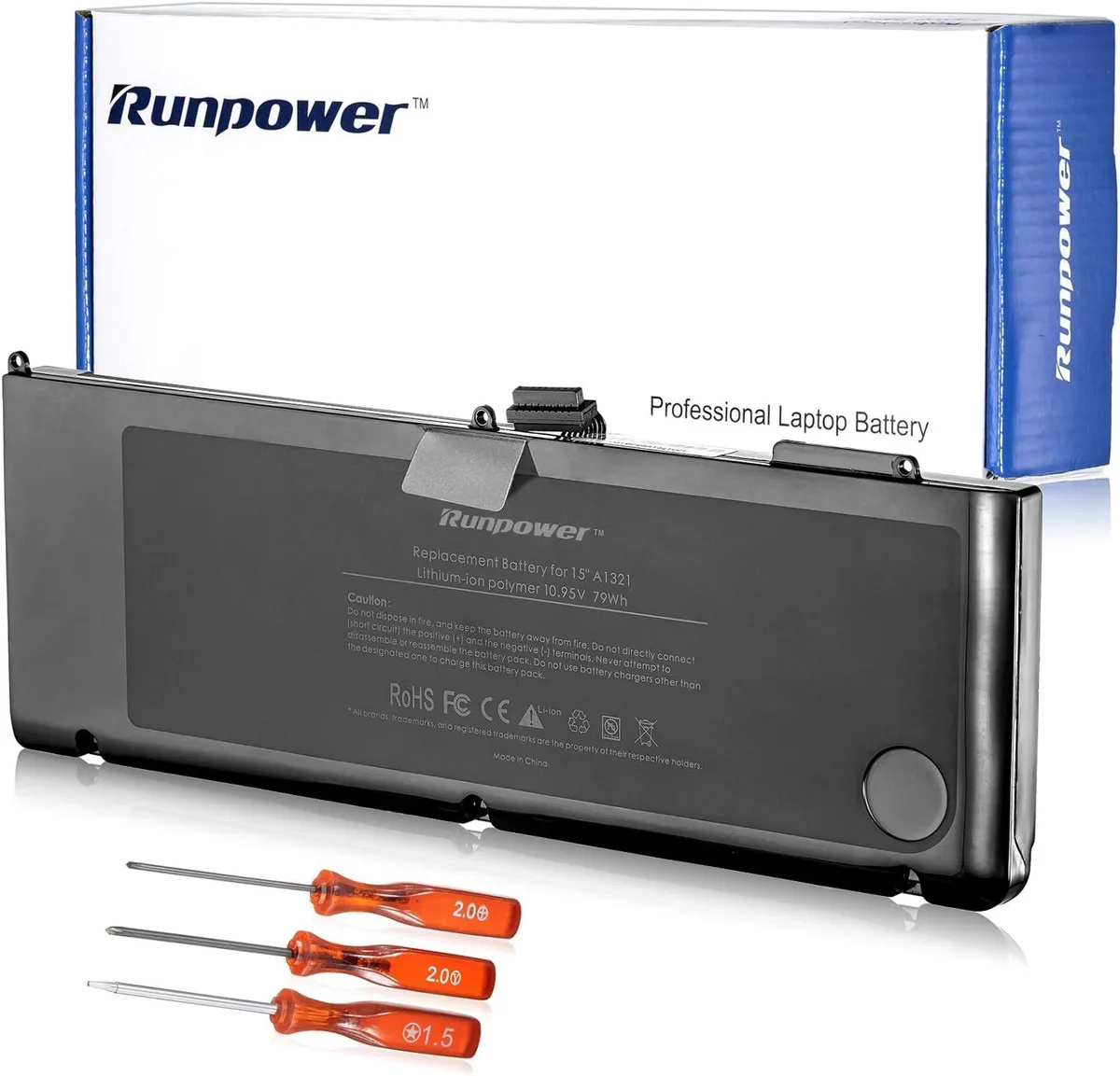 myVolts myVolts Laptop Battery for MacBook Pro 15" A1286 Mid 2009 2010 79Wh 7200mAh — product photo