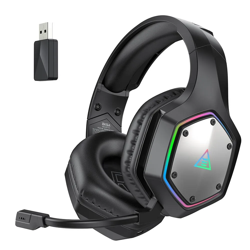 EKSA EKSA E1000WT 2.4GHz Wireless Gaming Headset 7.1 Surround Sound 50mm Drivers 36h Battery Black — product photo