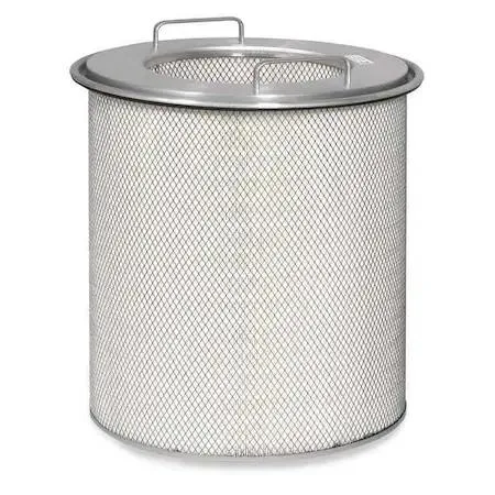 White cylindrical nanofiber cartridge filter with pleated media, model 300539