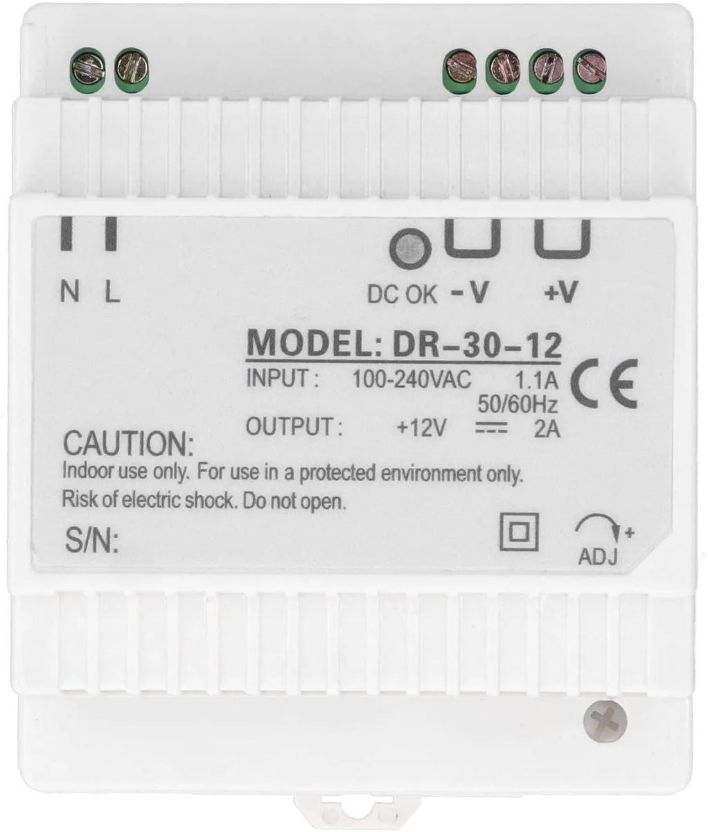 myVolts myVolts DR-30-12 DIN rail power supply 12V 2A 100-240VAC — product photo