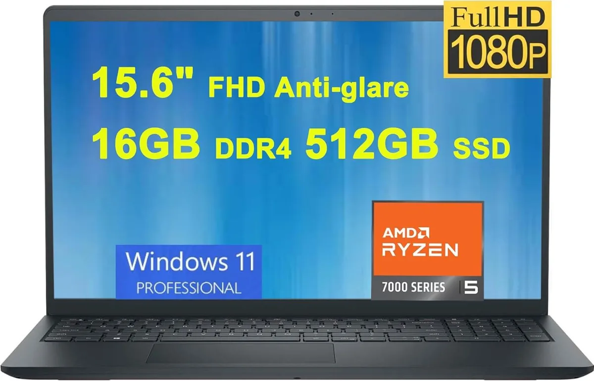DELL DELL Inspiron 15 3535 laptop Ryzen 5 7530U 16GB 512GB 15.6" Full HD Black — product photo